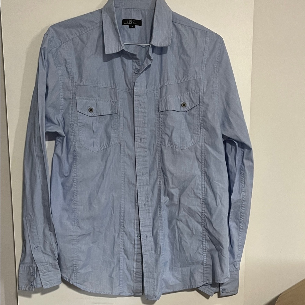 INC International Concepts Men's Light Blue Shirt Jacket